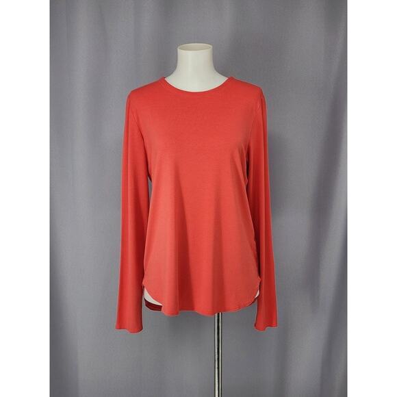 Eileen Fisher Shirt Womens Small RDLOR Long Sleeve Rayon Stretch Made USA Top - Picture 1 of 16